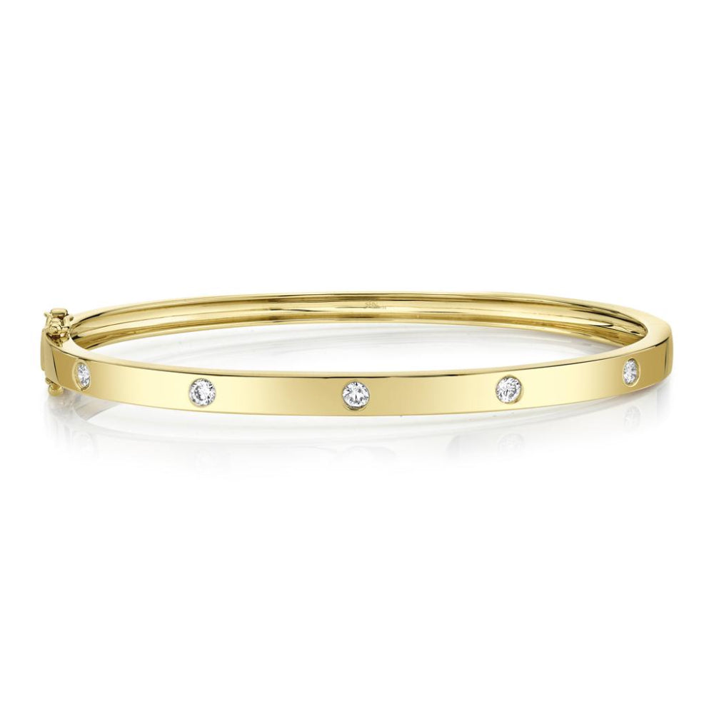 Pulsera Shy Creation Kate con diamantes de 0,38 ct para mujer en oro amarillo de 14 quilates (talla S)