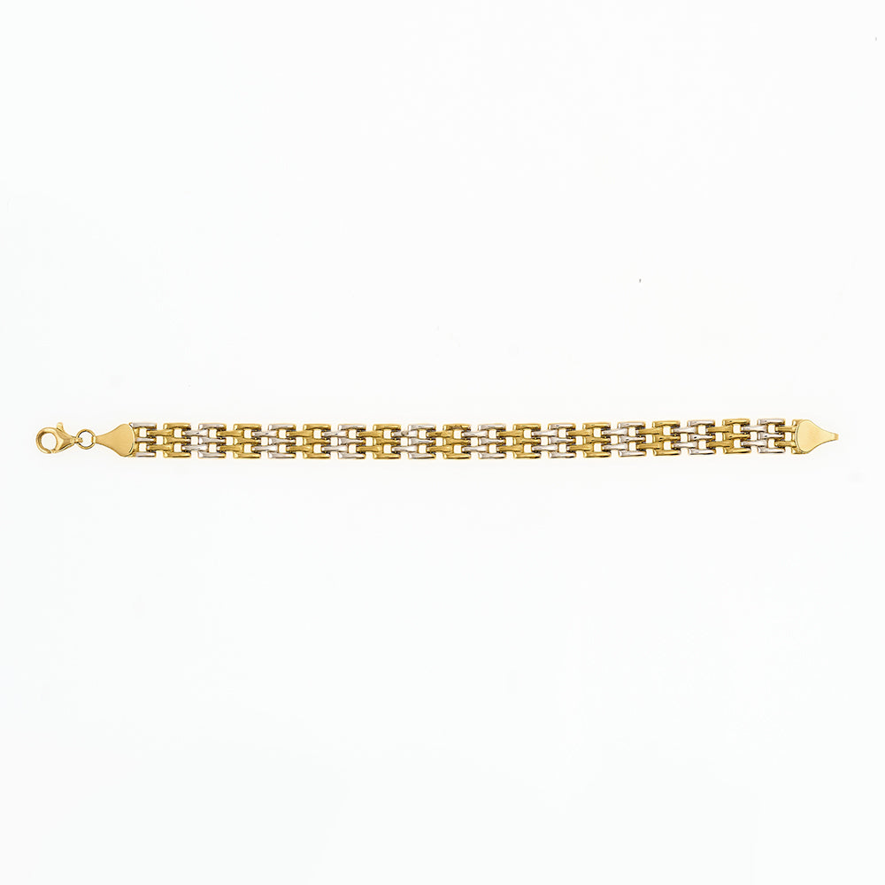 Pulsera en oro de 10 quilates en tres tonos