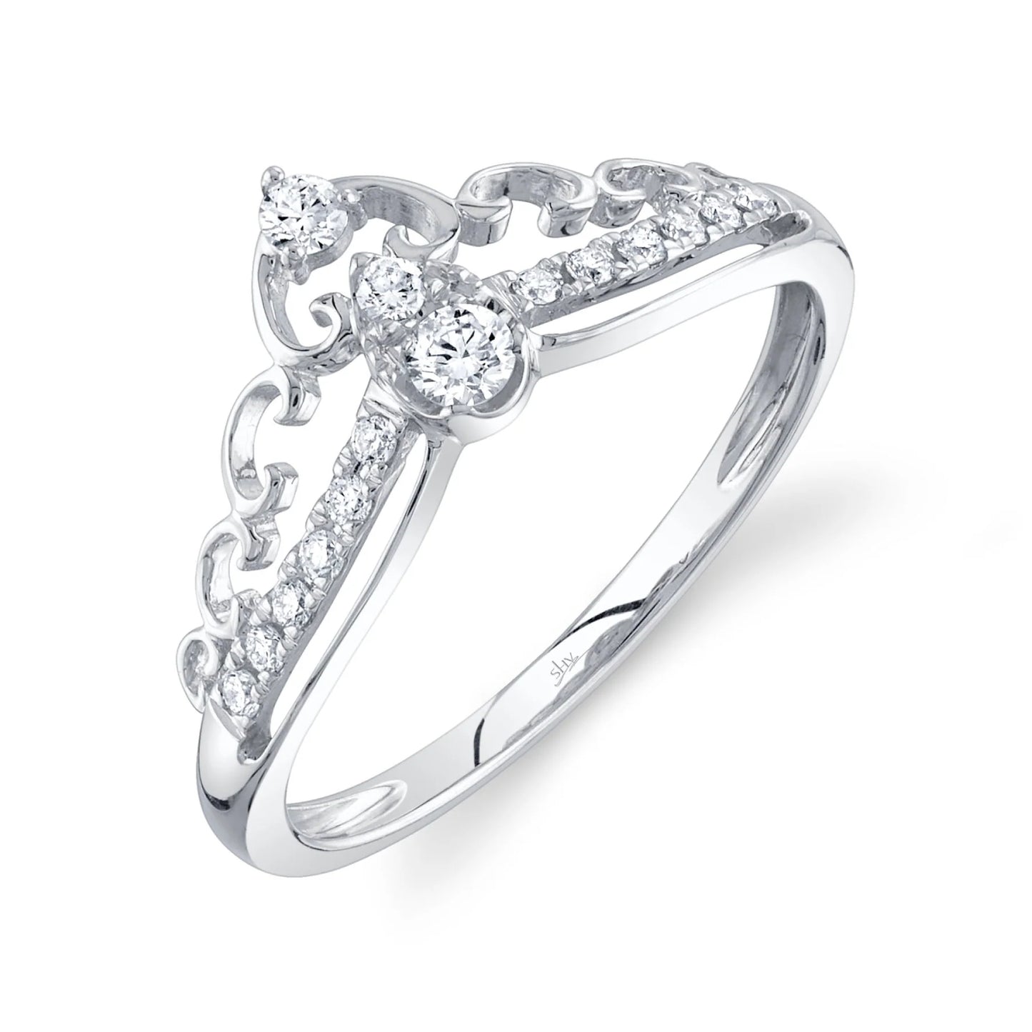 Shy Creation Kate Women's 0.21 ct. Diamond Ring in 14K White Gold - Size 7