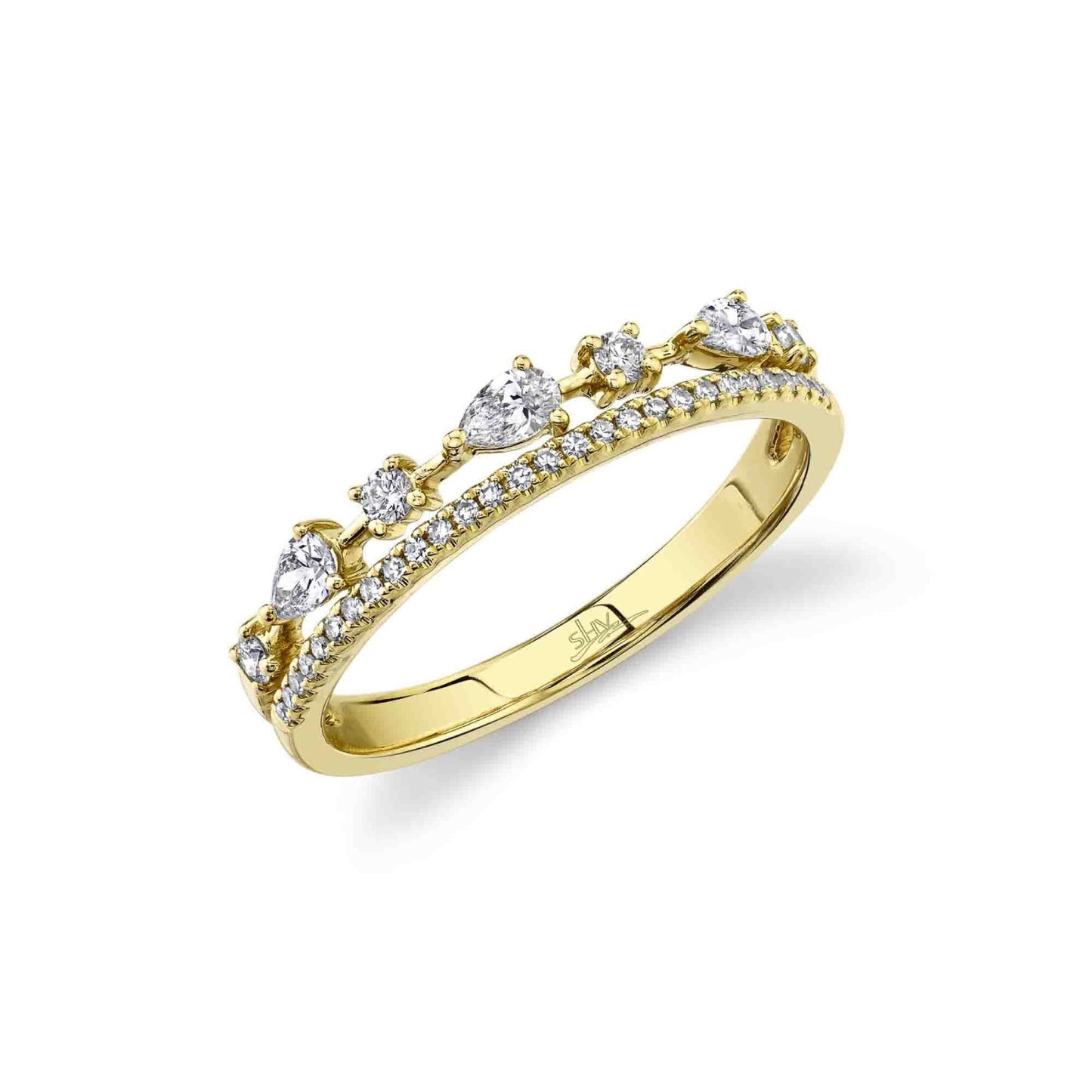 Shy Creation Colette Women's 0.37 ct. Diamond Pear Ring in 14K Yellow Gold - Size 7