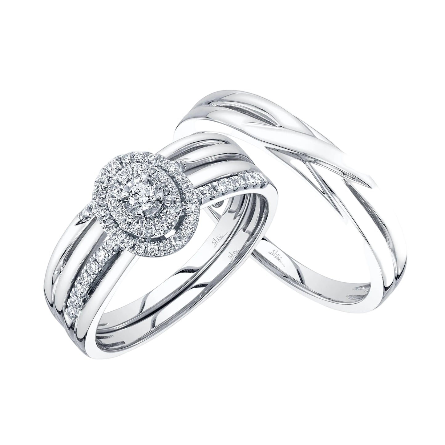 Conjunto de tres diamantes para mujer de 0,33 ct. de Shy Creation en oro amarillo de 14 k