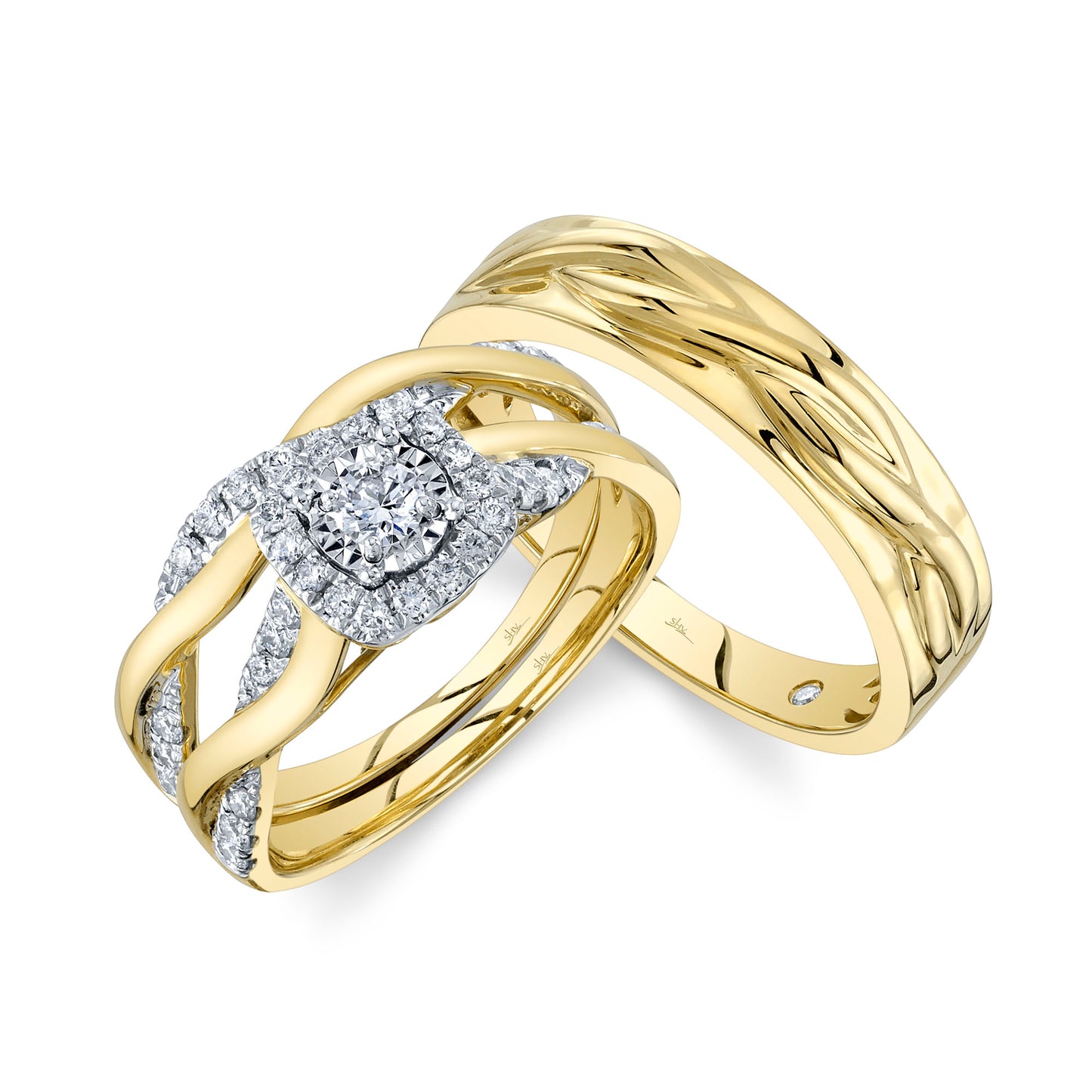 Shy Creation 0.57 ct. Diamond Trio Set in 14k Yellow Gold