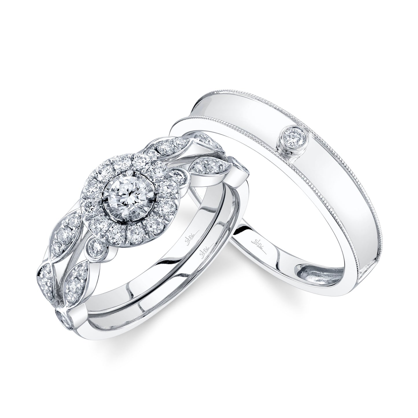 Shy Creation Women's 0.53 ct. Diamond Trio Set in 14k White Gold