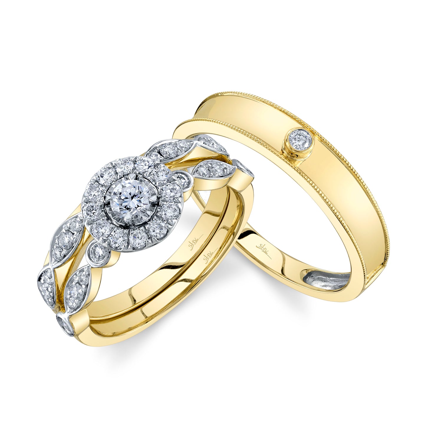 Shy Creation Women's 0.53 ct. Diamond Trio Set in 14k Yellow Gold