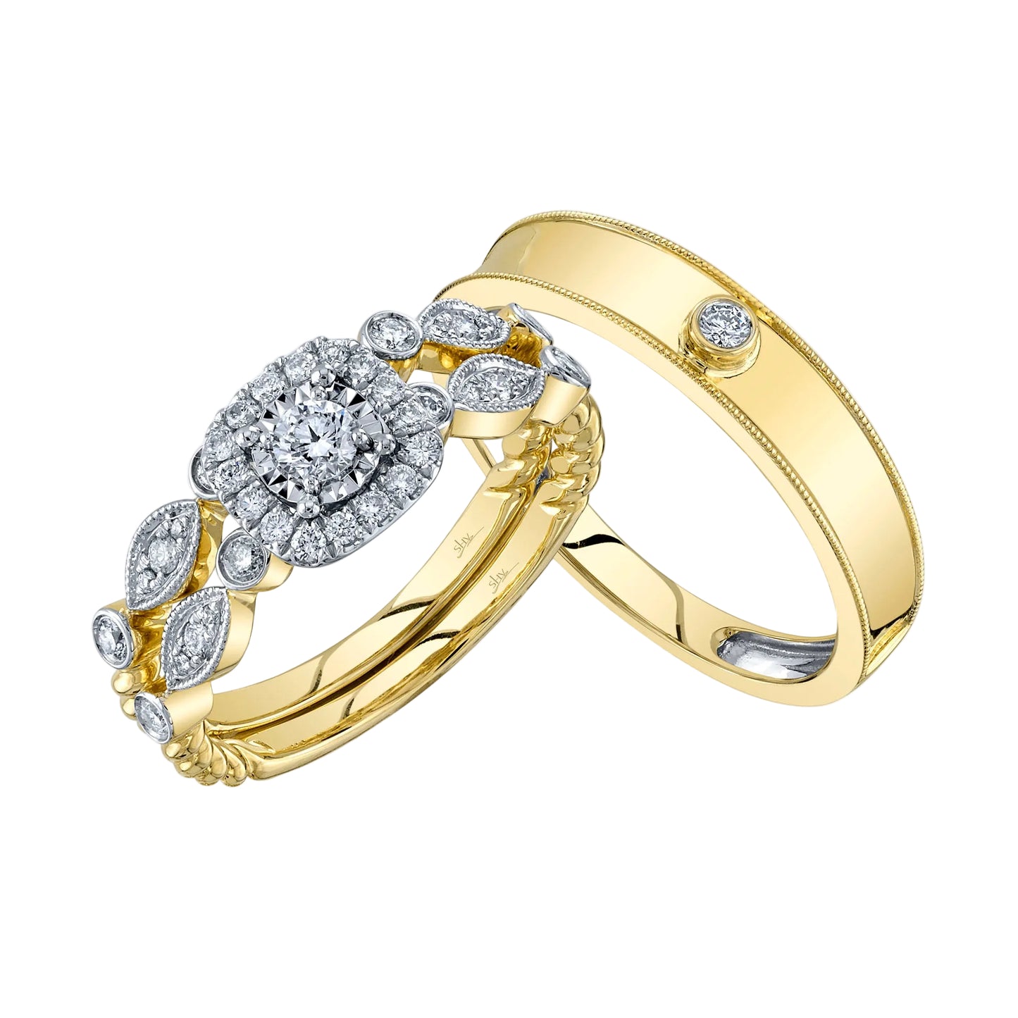 Conjunto de tres diamantes para mujer de 0,53 ct. de Shy Creation en oro amarillo de 14 k