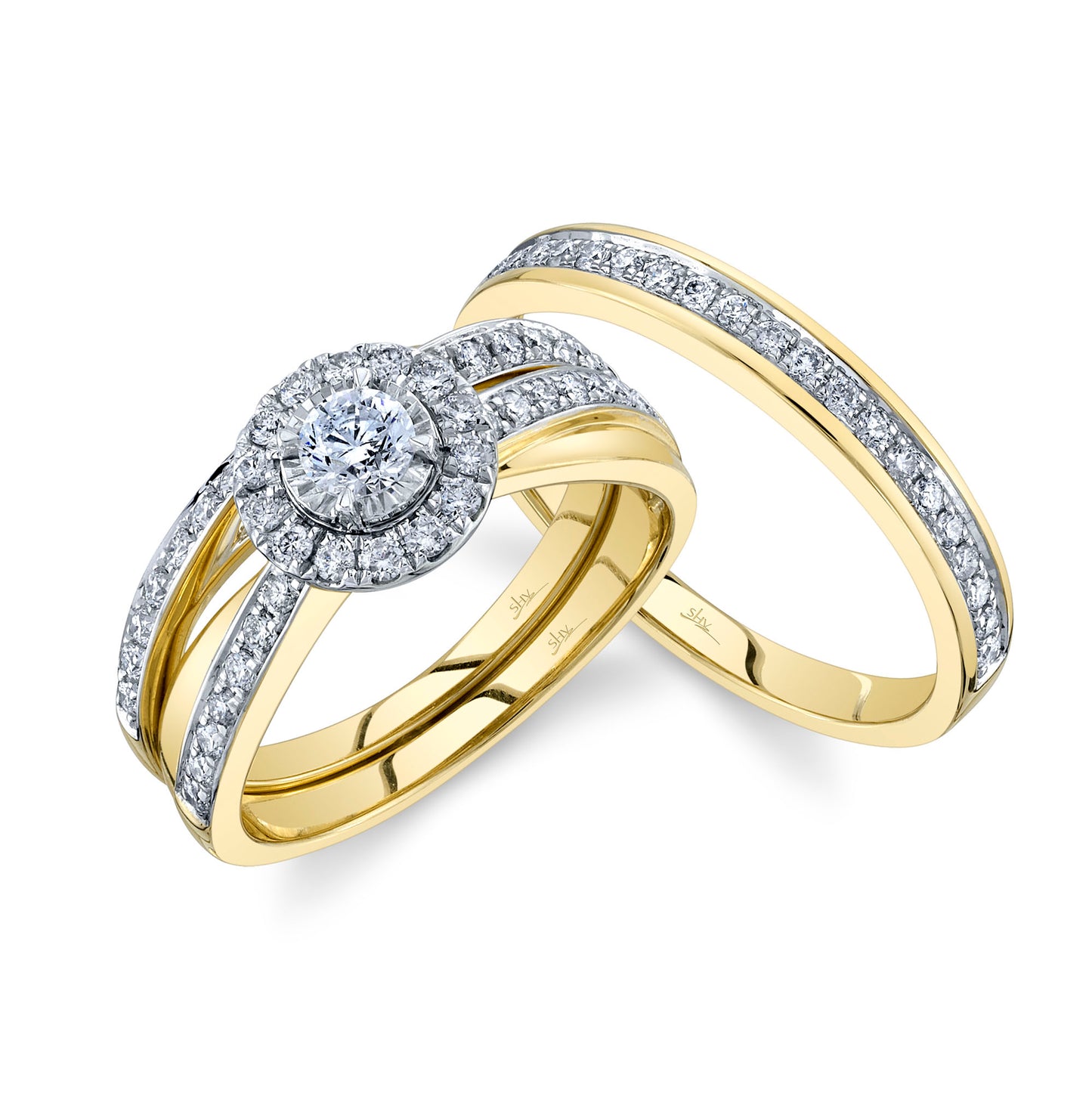 Shy Creation Women's 0.97 ct. Diamond Trio Set in 14k Yellow Gold