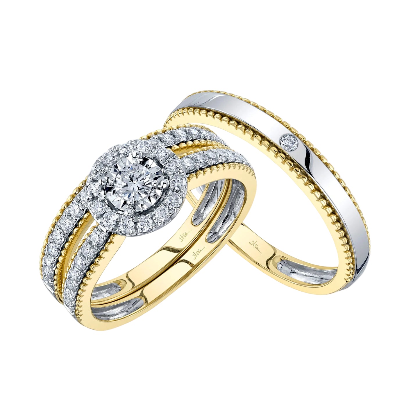 Conjunto de tres diamantes para mujer de 0,67 ct. de Shy Creation en oro de dos tonos de 14 k