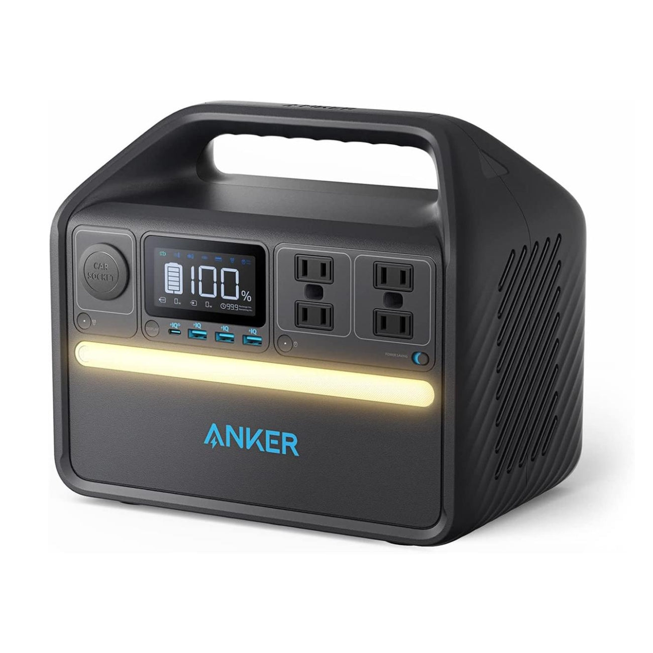 Anker 535 PowerHouse USB-C Portable Power Station with Smart LED Display (512Wh, 500W) - Black