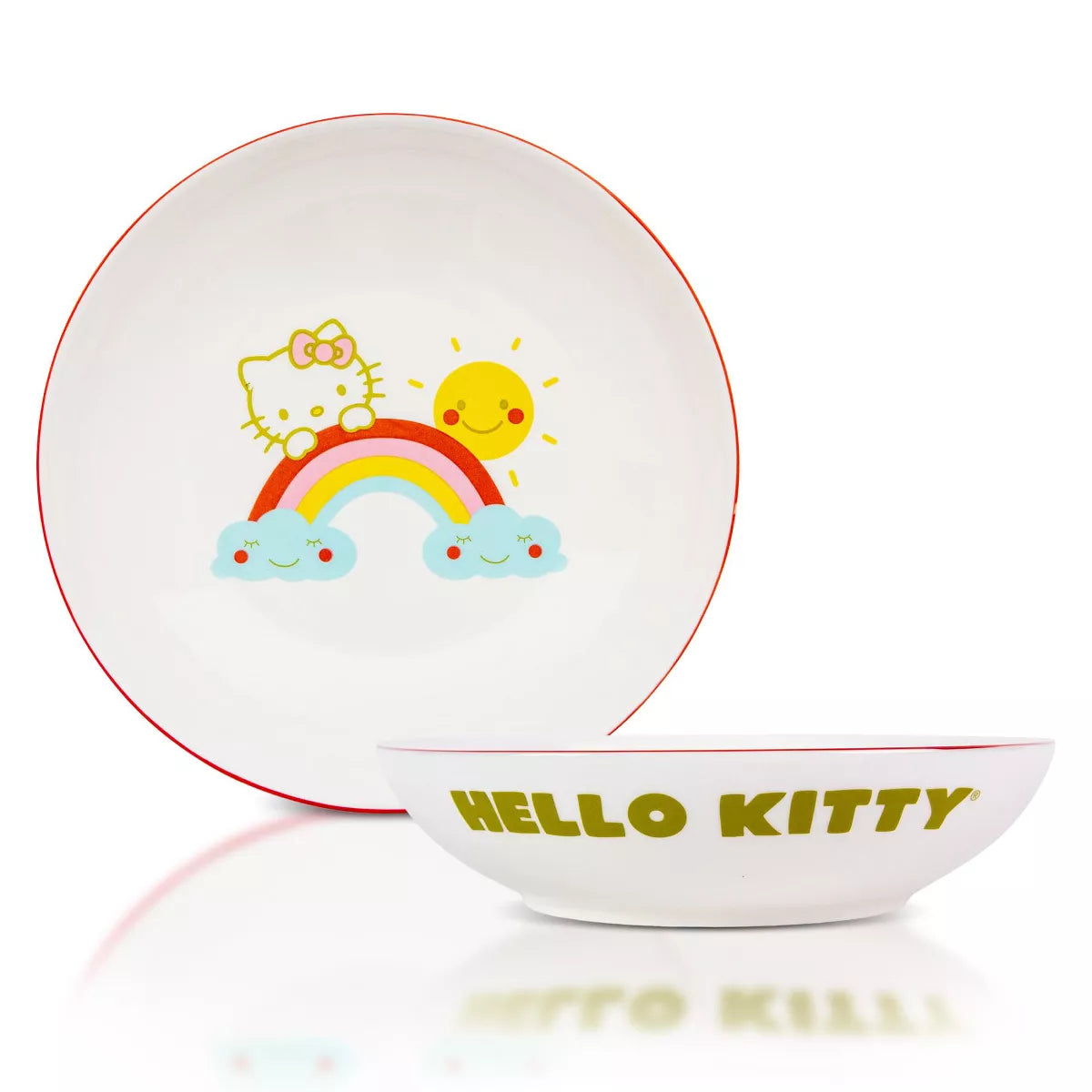 Cuenco de cerámica para cena de 9" con diseño de Hello Kitty Rainbow de Sanrio