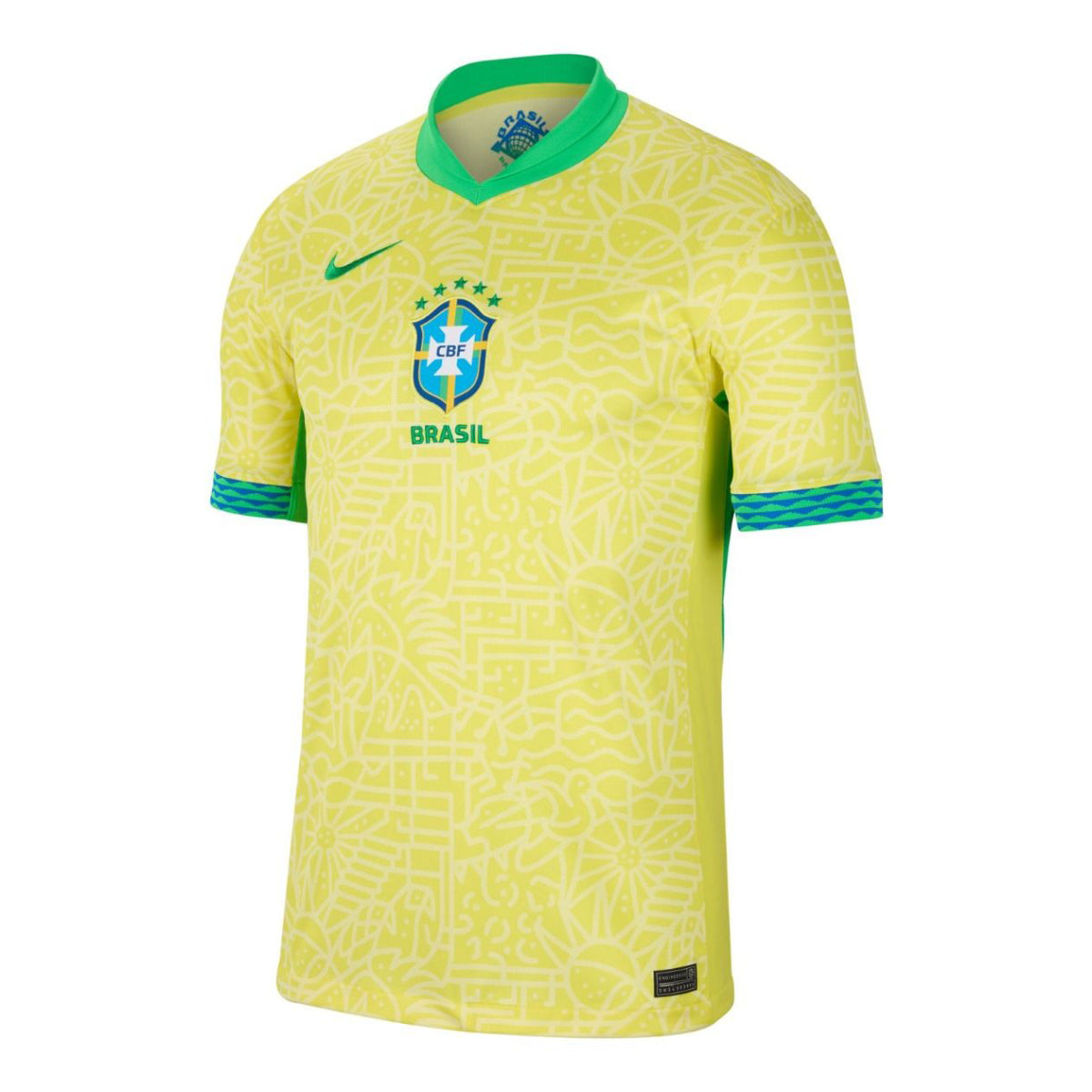 Nike Brazil 2024 Home Stadium Men's Medium Soccer Replica Jersey - Yellow