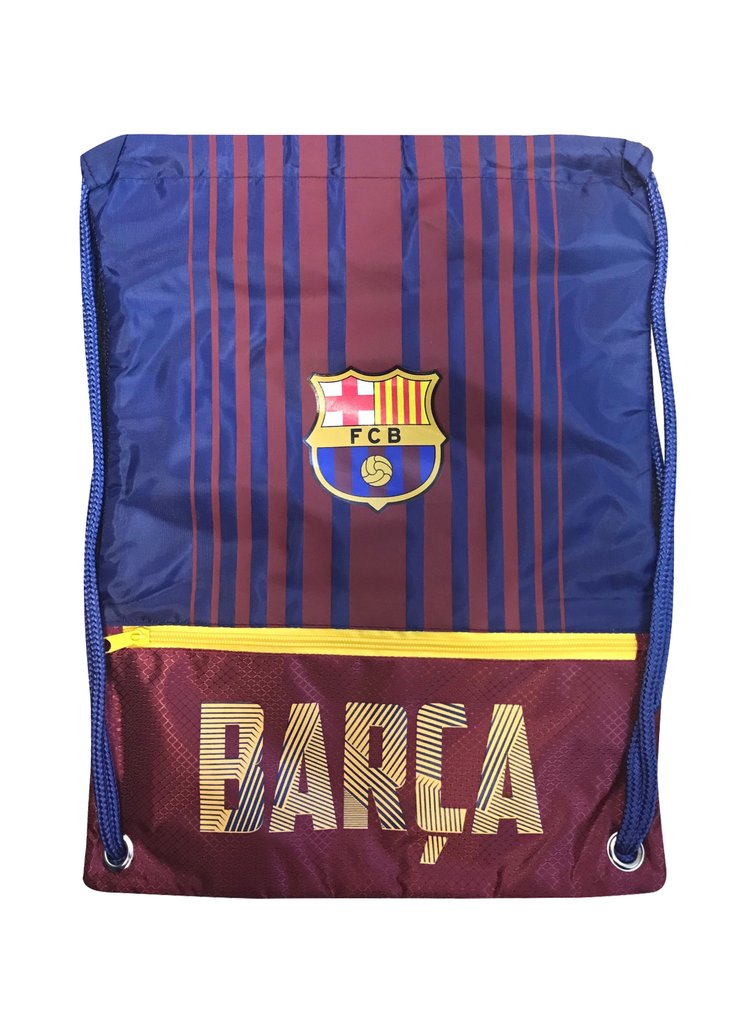 Icon Sport FC Barcelona 18" Drawstring Cinch Bag with Mesh Backing - Navy - Curacao