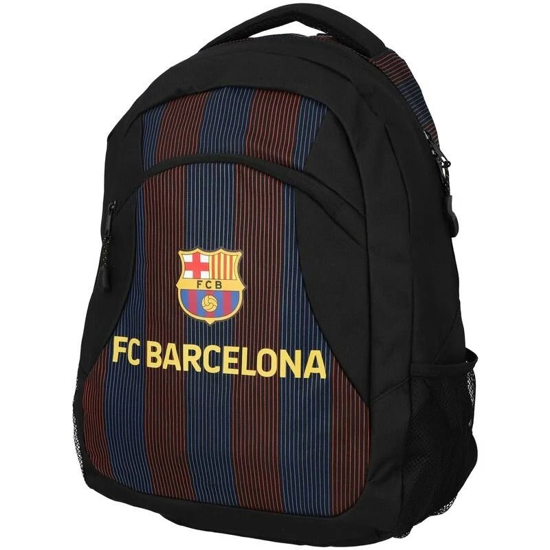 Icon Sports FC Barcelona 21" Backpack with Tonal Pattern - Black - Curacao