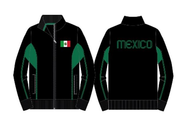 Icon Sports Mexico Soccer Medium Touchline Track Jacket with Full-Zip Closure - Black/Green