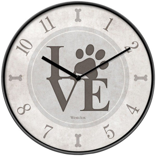 Westclox 10" Love Paws Round Wall Clock in Plastic - Gray