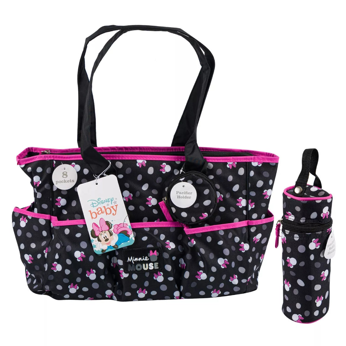 Disney Minnie Mouse Diaper Bag (4-Pieces) - Black