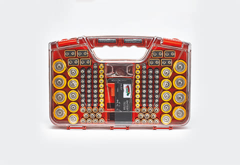 Battery Daddy 19" Double Sided Battery Storage Case - Red