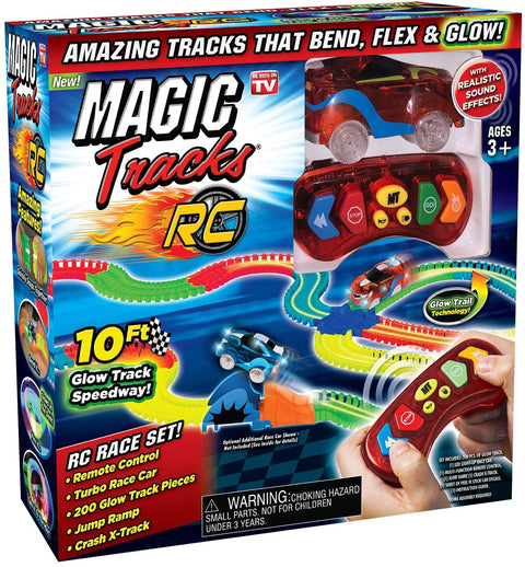 As Seen on TV Magic Tracks Turbo Racing Car with Remote Control & 10 ft Glow Track - Curacao