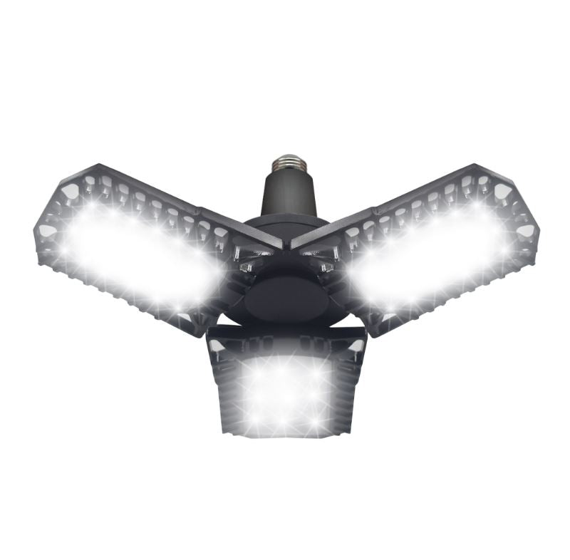 Bright Living 3-Leaf LED Garage Light with Extended Base - Black