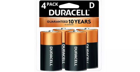 Duracell CopperTop D Alkaline Batteries (4 Pack) - Curacao