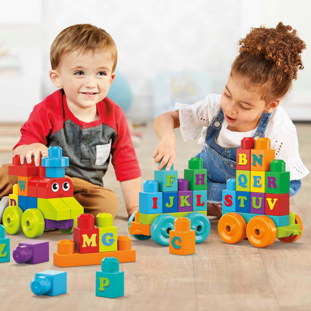 Mega Blocks ABC Learning Train Building Toy Set (60-Pieces)