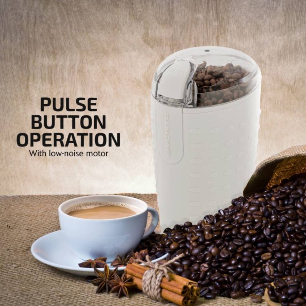 Ovente CG225W One-Touch Electric Coffee Grinder - White