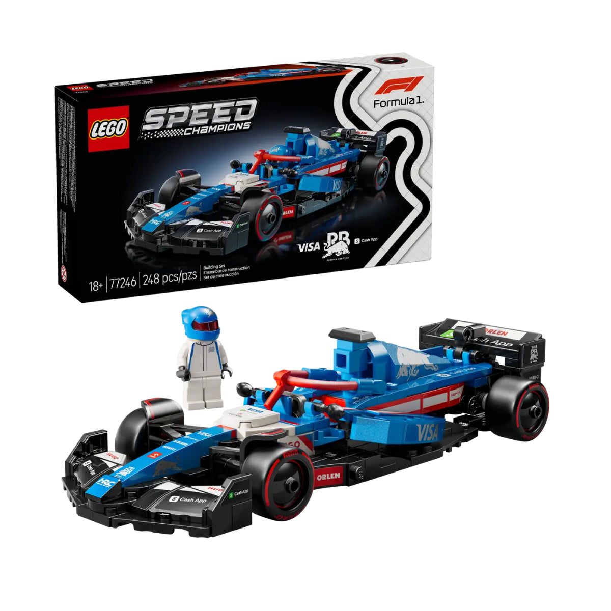 LEGO Speed Champions Visa Cash App RB VCARB 01 F1 Race Car Building Toy Set (248-Pieces)