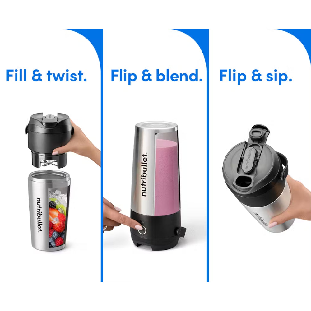 Nutribullet NBPB50350SS Flip Insulated Portable Blender - Stainless Steel