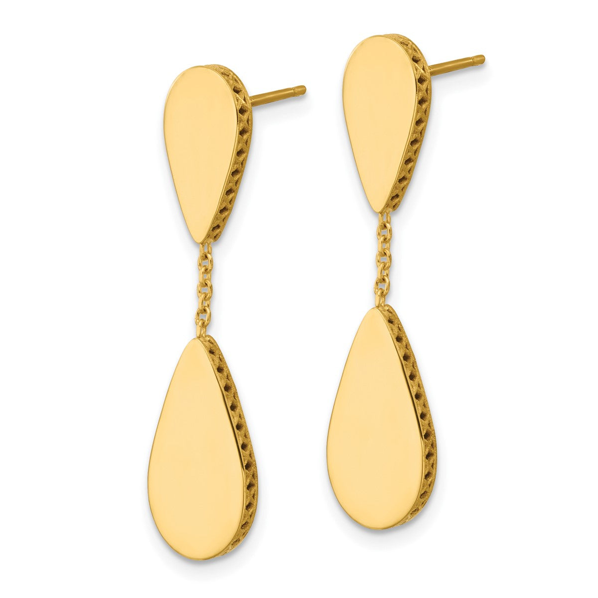 14K Leslie's Women's Satin Teardrop Drop & Dangle Earrings in 14K Yellow Gold