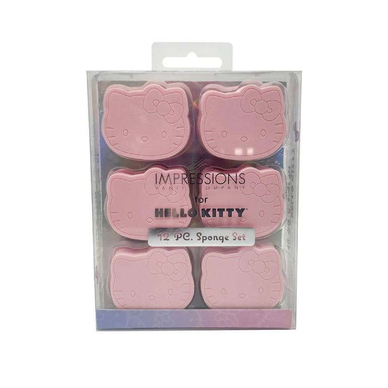 Impressions Vanity Hello Kitty 12 PC Sponge Set - Pink