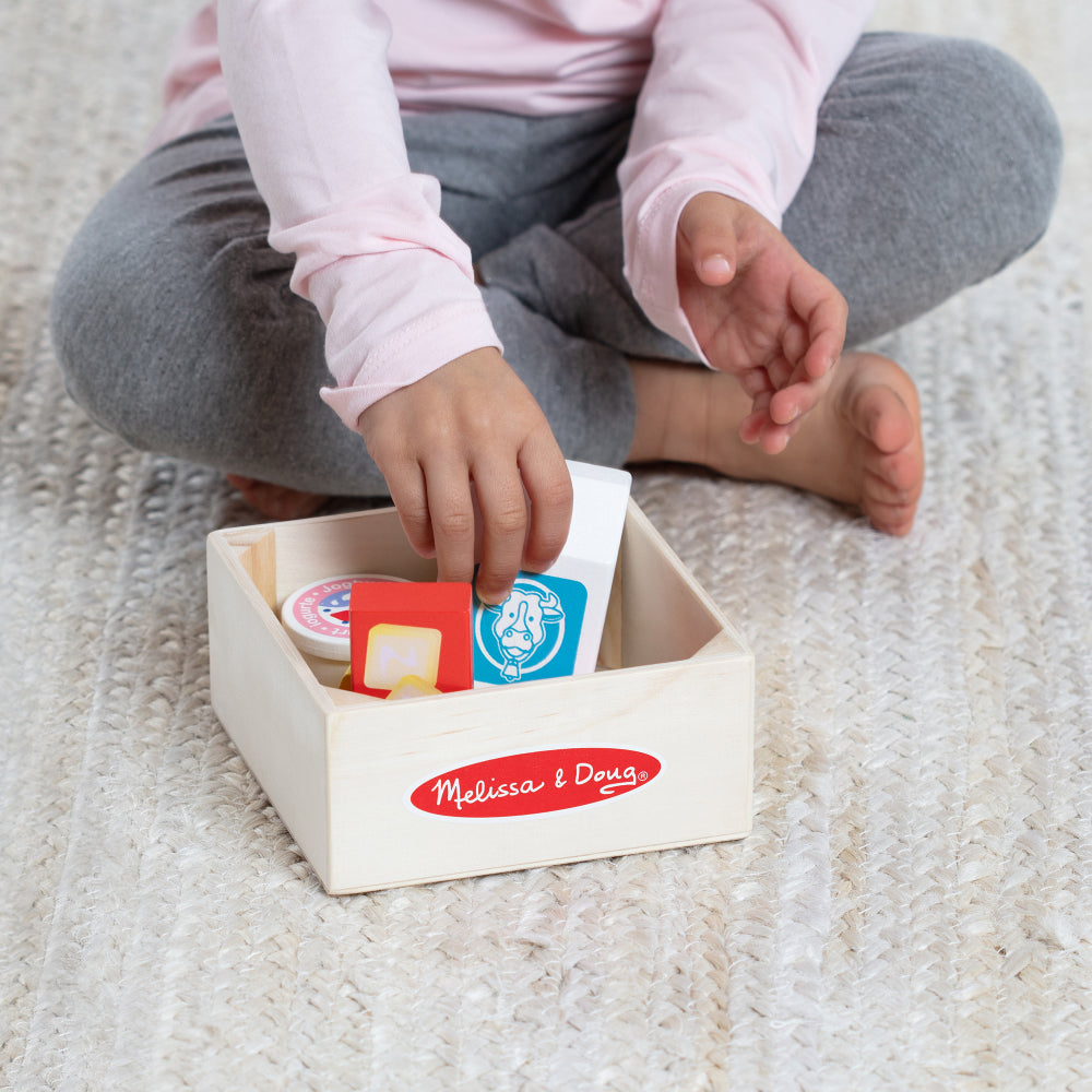 Melissa and Doug Wooden Food Groups Play Set (6-Piece) - Dairy