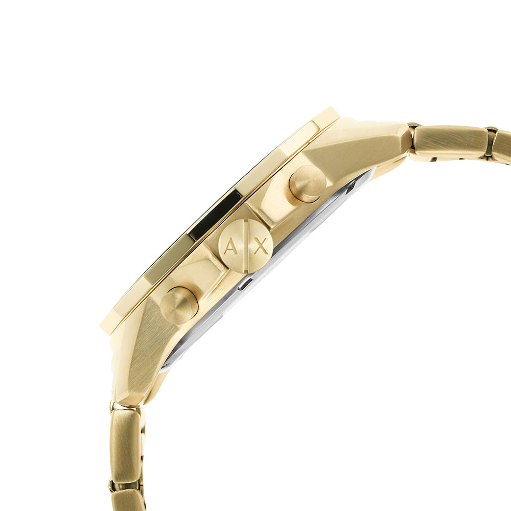 Armani Exchange Banks Men's 44mm Gold-Tone Bracelet Watch - Gray Dial
