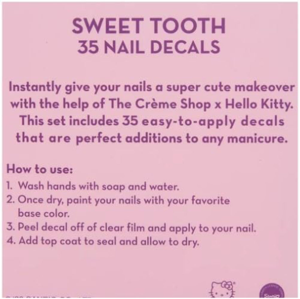 The Creme Shop X Hello Kitty Sweet Tooth Nail Decals Set (35 Pieces)