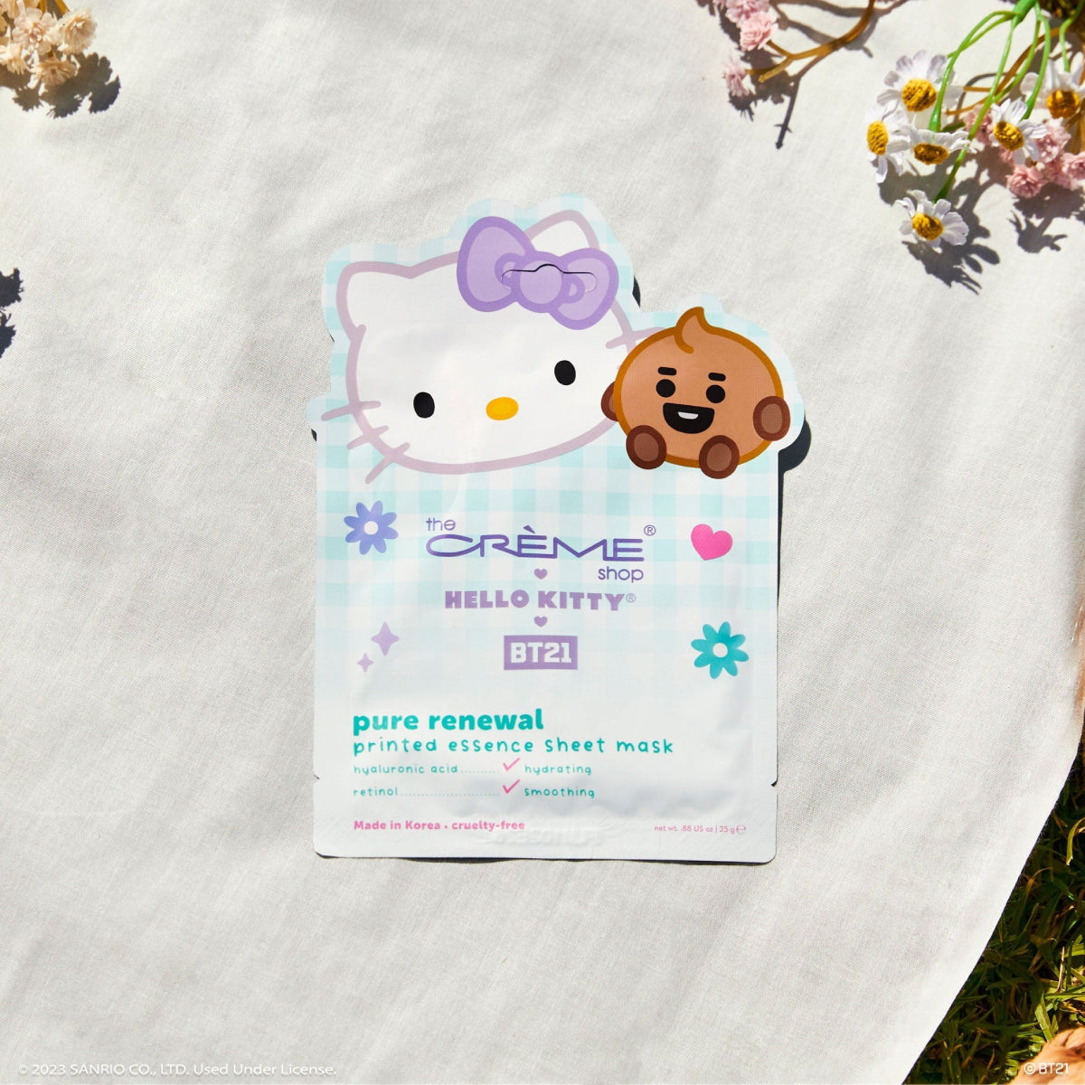 The Creme Shop X Hello Kitty X BT21 Pure Renewal Printed Essence Sheet Mask