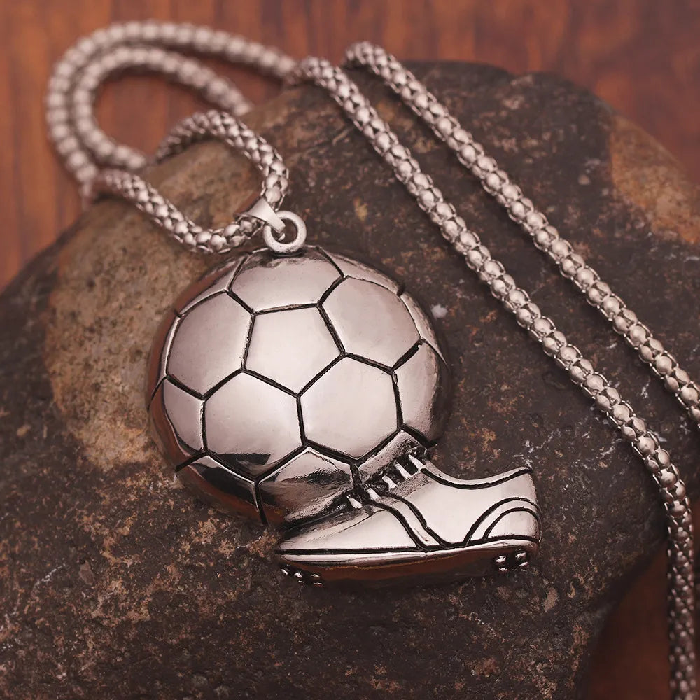 Player Design Men's Soccer Ball Pendant Necklace in Alloy