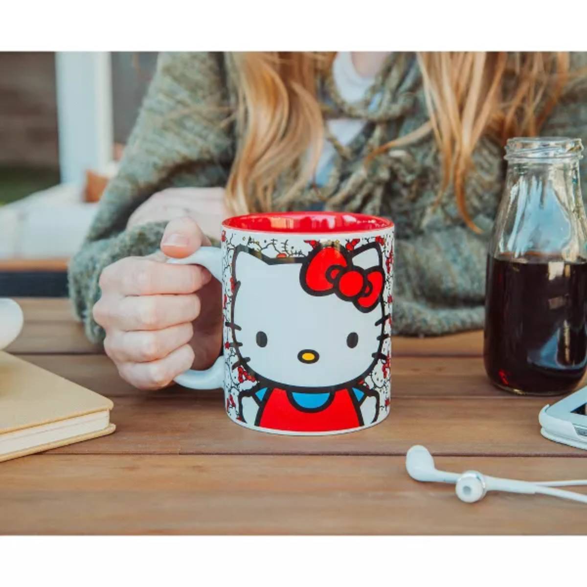 Sanrio Hello Kitty 20 oz Ceramic Allover Faces Mug - Multicolor
