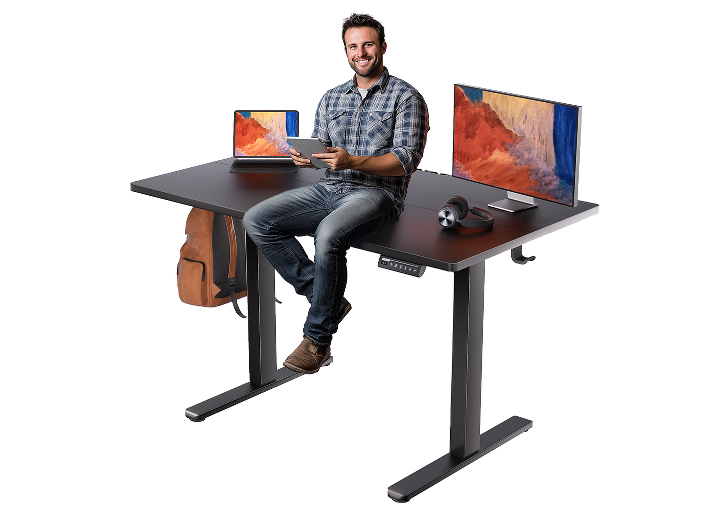 ErGear Height Adjustable Electric Standing Desk - Black