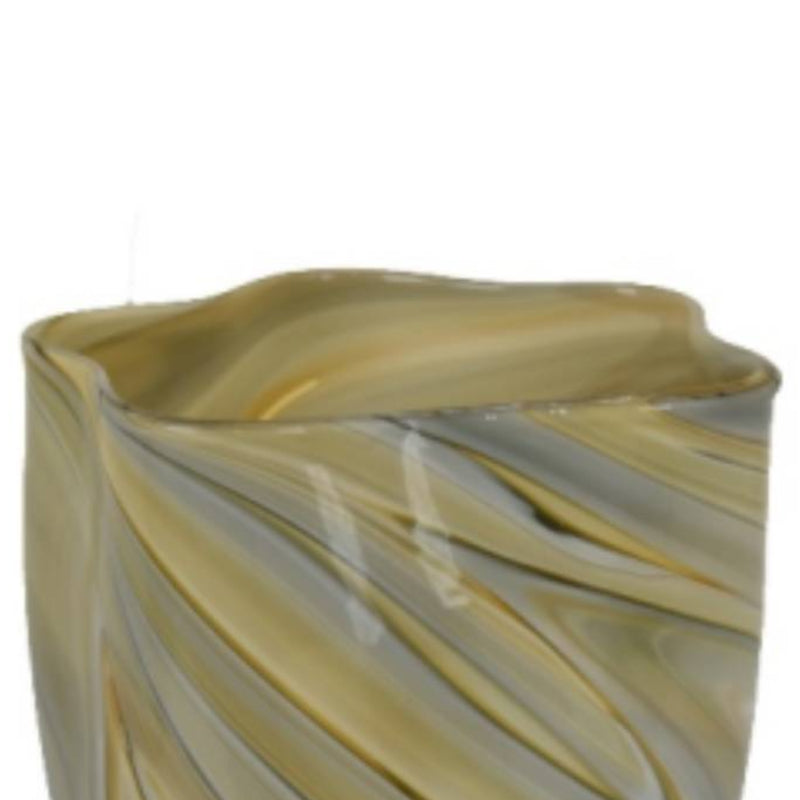 Three Hands 13.50" Cylindrical Vase - Tan