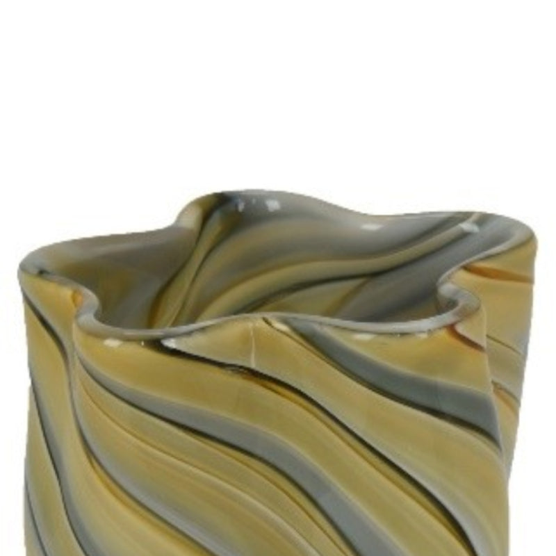 Three Hands 9" Cylindrical Vase - Tan