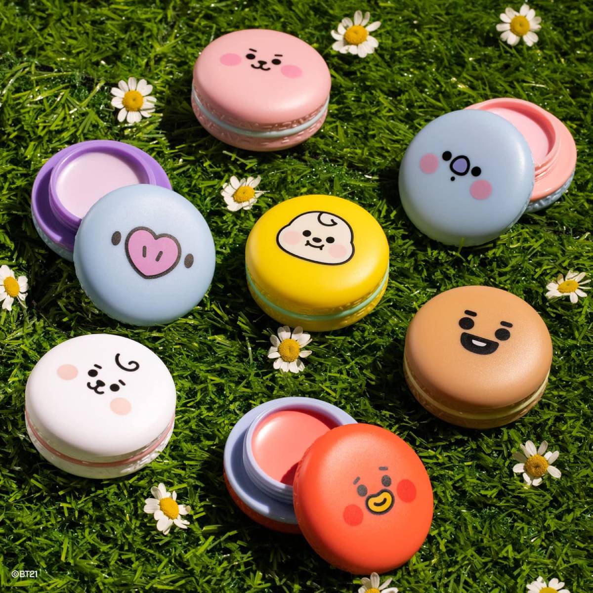 The Creme Shop BT21 Baby Macaron Lip Balm ( 7 Pieces) Set