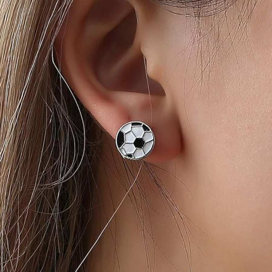 Player Design Women's Soccer Stud Earrings in Metal