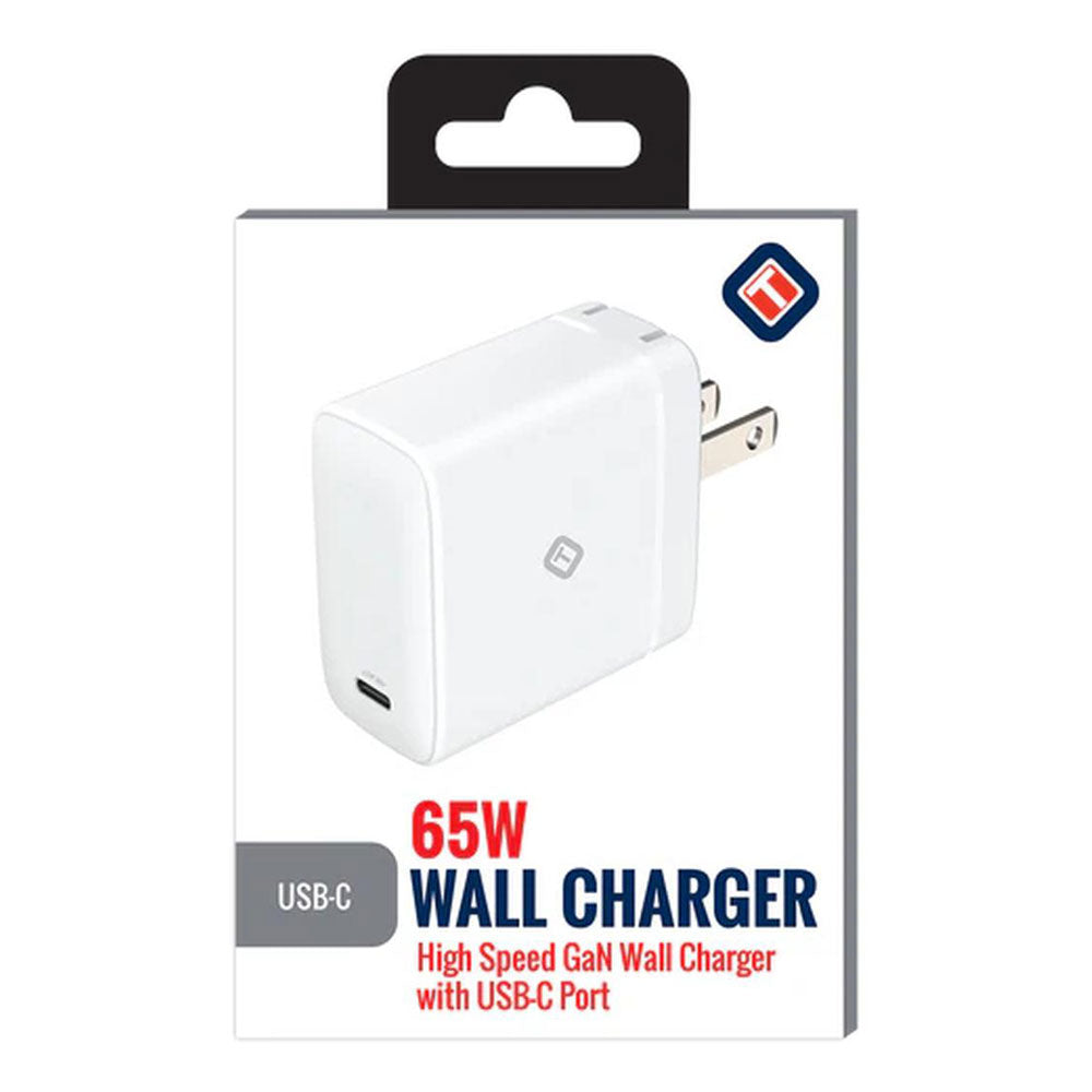 TekYa 65 Watts GaN Single USB-C Port Wall Charger - White