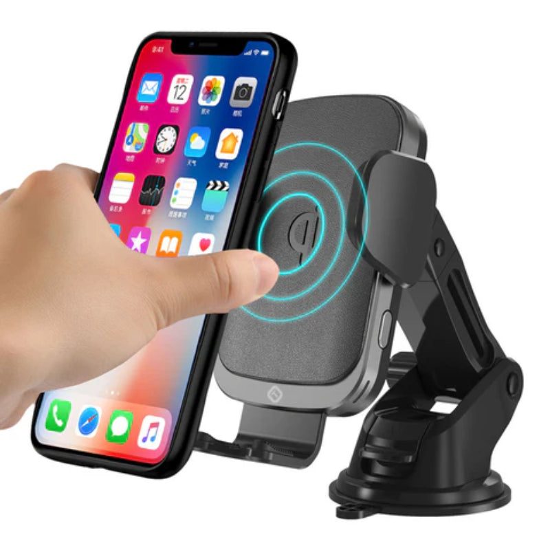 Tekya 15 Watts Auto-Tek Qi Wireless Charging Car Mount - Black