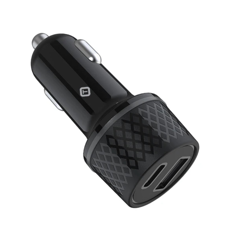 Tekya 43 Watts USB-C and USB-A Dual Port Car Charger - Black
