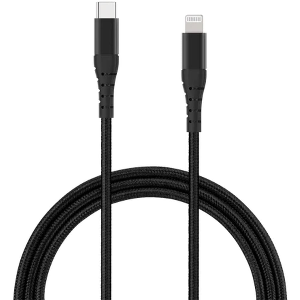 TekYa USB-C to Lightning Braided Cable - Black