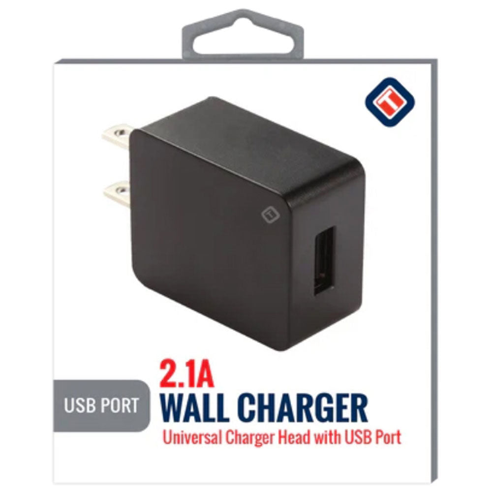 TekYa 2.1A USB Wall Charger - Black