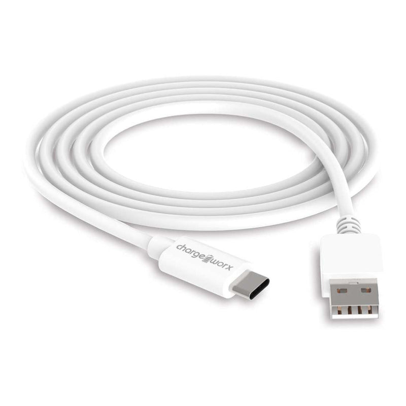 ChargeWorx Power Delivery 6 ft Lightning to USB Type-C Male Cable - White