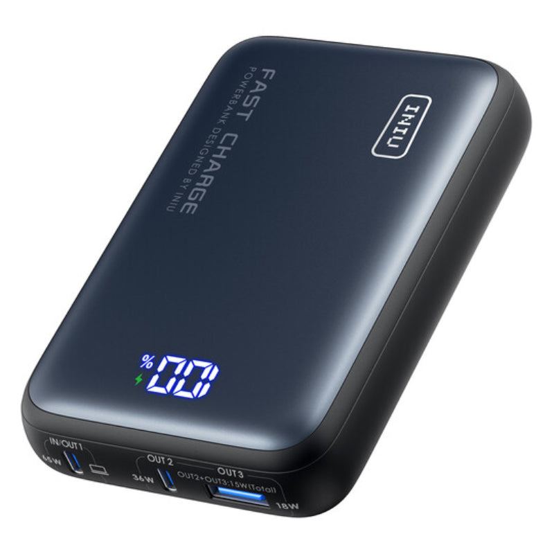 INIU P63-P1 Leopard Power 25000mAh 100W Portable Power Bank with LED Display - Blue/Black