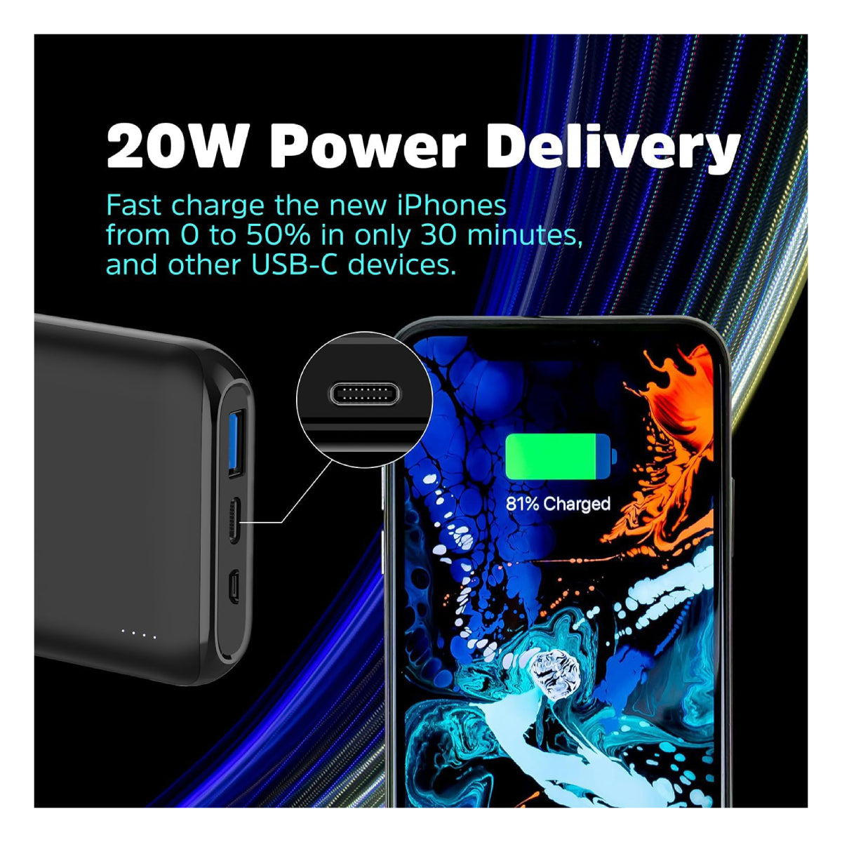 Energizer QE10009PQ 10000mAh Wireless Power Bank - Black