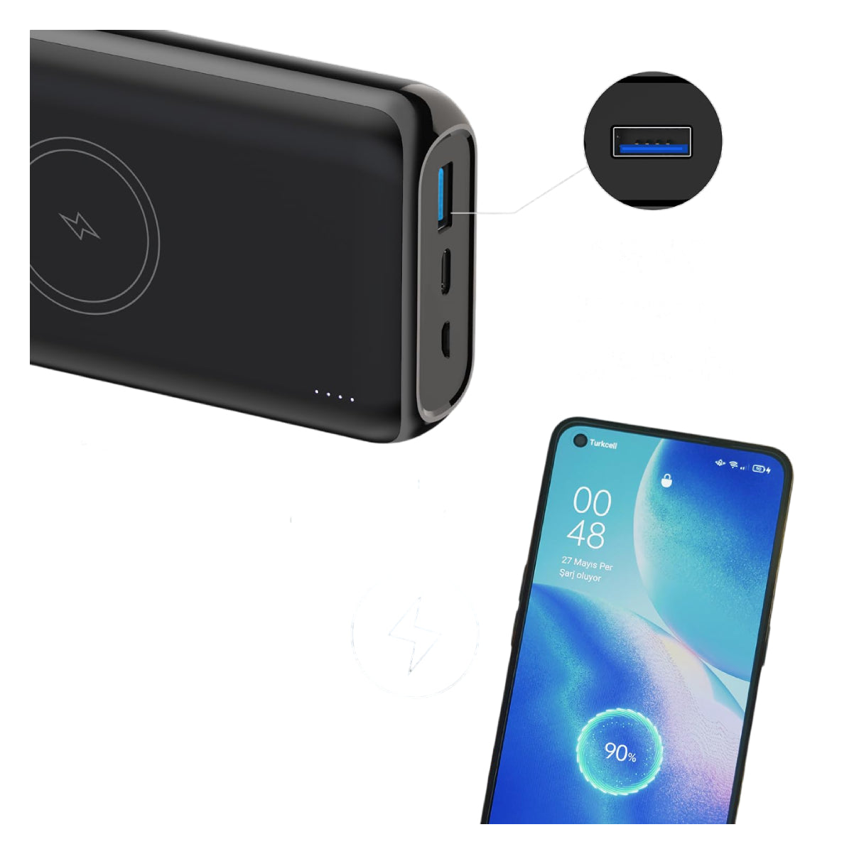 Energizer QE20009PQ 20000mAh Wireless Power Bank - Black