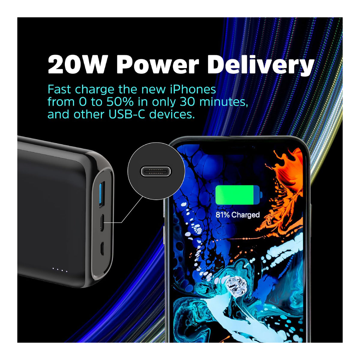 Energizer QE20009PQ 20000mAh Wireless Power Bank - Black